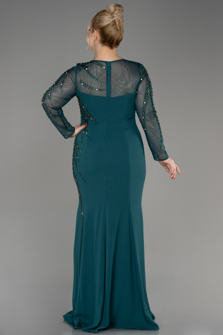 Abendkleid in Übergröße Lang Smaragdgrün ABU3928