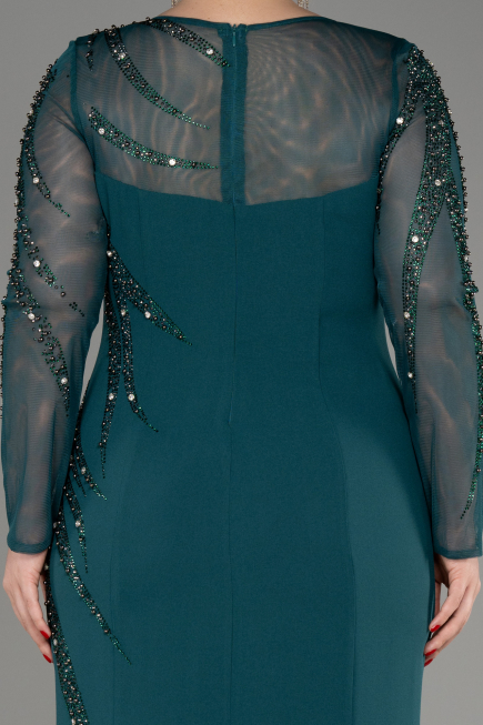 Abendkleid in Übergröße Lang Smaragdgrün ABU3928