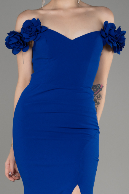 Sächsischblau Abendkleid İm Meerjungfrau-Stil Lang ABU3891