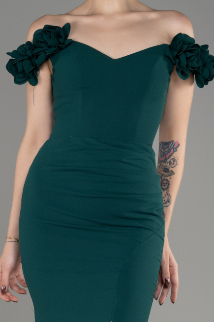 Smaragdgrün Abendkleid İm Meerjungfrau-Stil Lang ABU3891