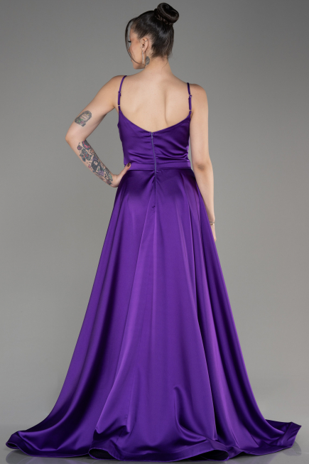 Violette Abendkleid Satin Lang ABU1601