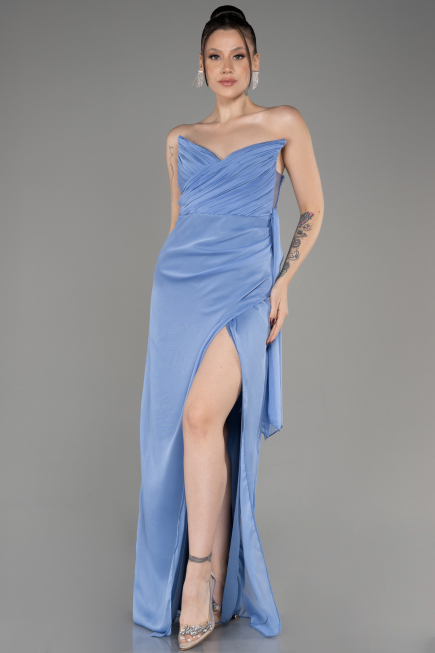 Abschlusskleid Lang Chiffon Indigo ABU3947