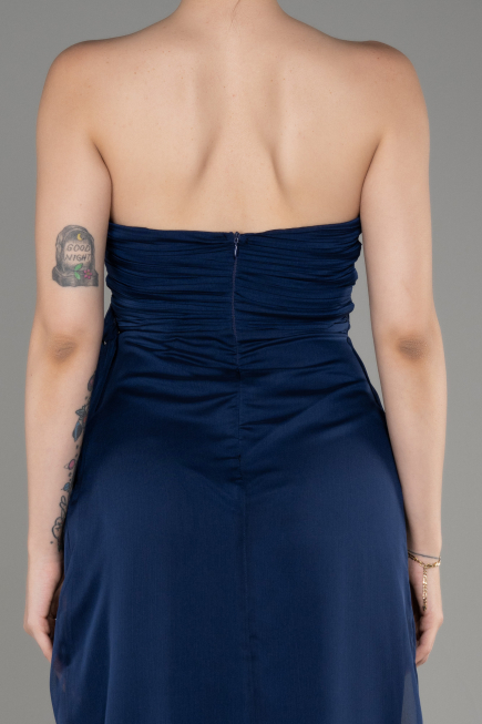 Abschlusskleid Lang Chiffon Marineblau ABU3947
