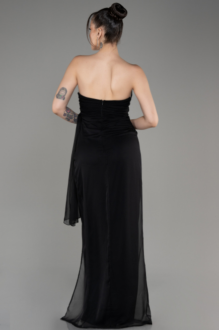 Abschlusskleid Lang Chiffon Schwarz ABU3947
