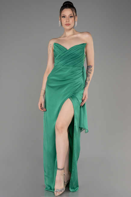 Abschlusskleid Lang Chiffon Grün ABU3947
