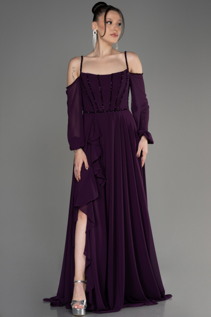 Abendkleid Lang Chiffon Violette ABU3914