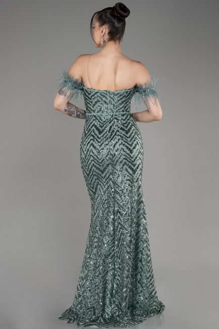 Abendkleid im Meerjungfrau-Stil Lang Türkis ABU3953
