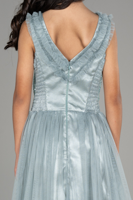 Abendkleid für Kinder Kurz Türkis ABK1713