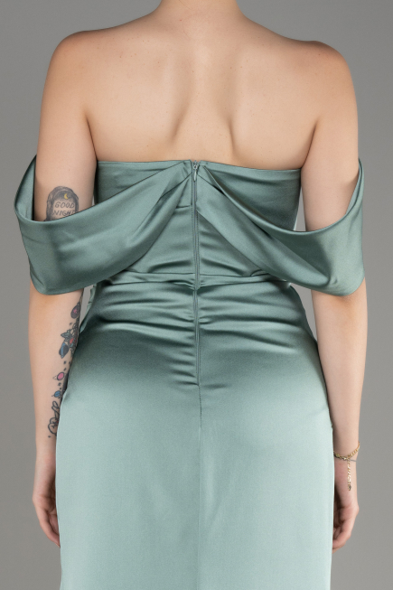 Abendkleid Lang Satin Minzgrün ABU3964
