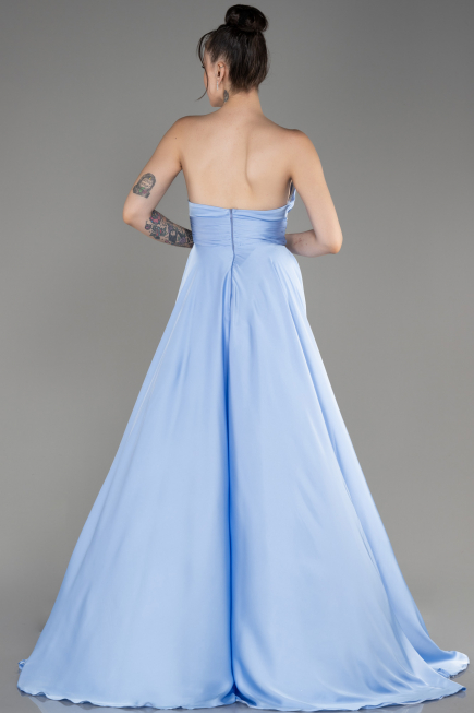 Abschlusskleid Lang Satin Eisblau ABU3965