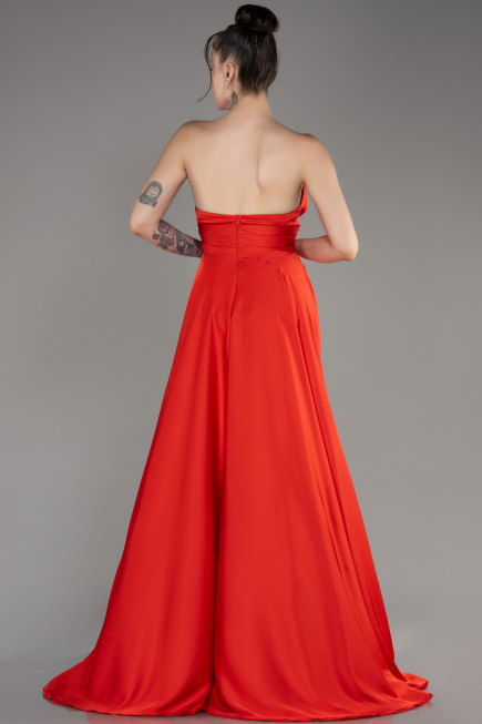 Abschlusskleid Lang Satin Koralle ABU3965