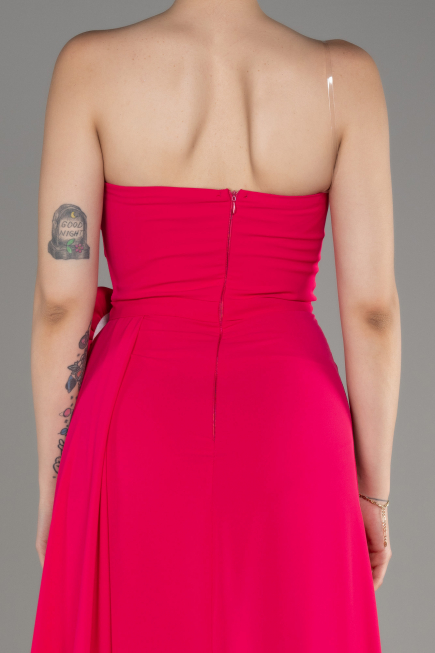 Abendkleid Lang Chiffon Fuchsie ABU3974
