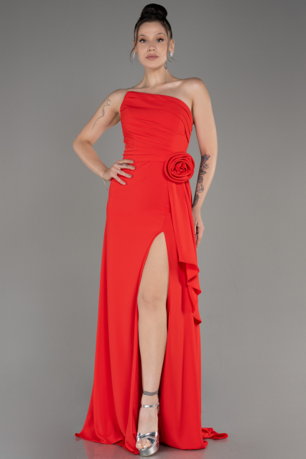 Abendkleid Lang Chiffon Koralle ABU3974