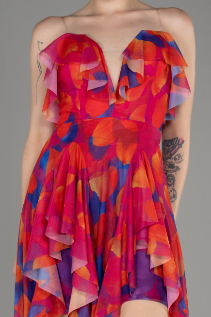 Abendkleid Lang Fuchsie ABU3975