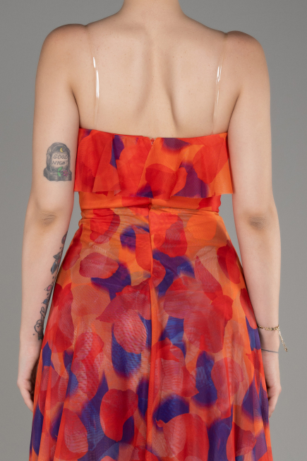 Abendkleid Lang Orange ABU3975