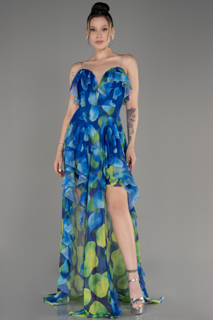 Abendkleid Lang Sächsischblau ABU3975