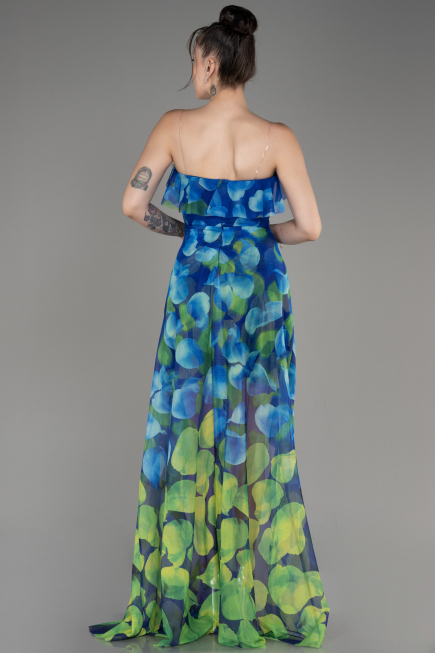 Abendkleid Lang Sächsischblau ABU3975
