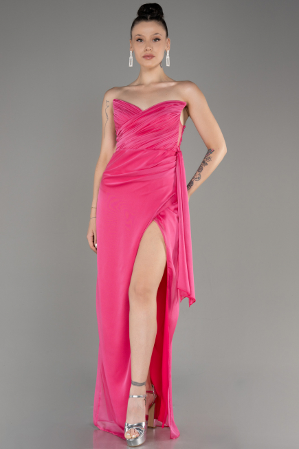 Abschlusskleid Lang Chiffon Fuchsie ABU3947