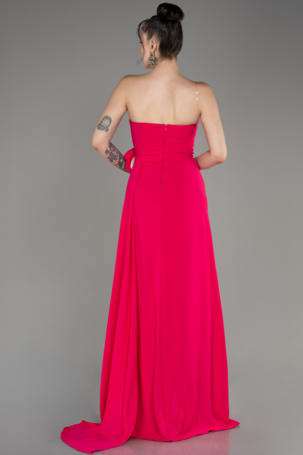 Abendkleid Lang Chiffon Fuchsie ABU3974
