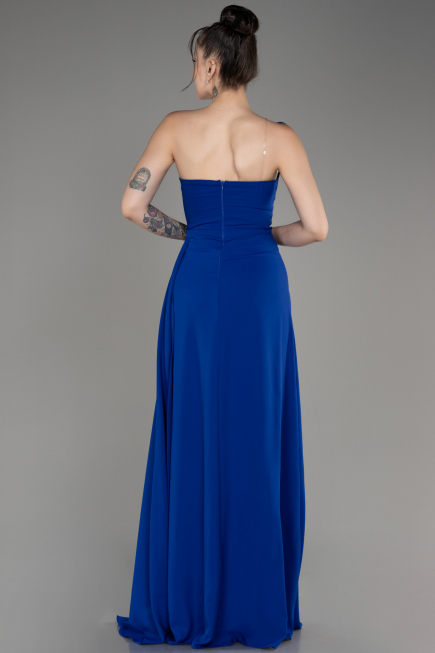 Abendkleid Lang Chiffon Sächsischblau ABU3974
