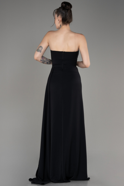 Abendkleid Lang Chiffon Schwarz ABU3974