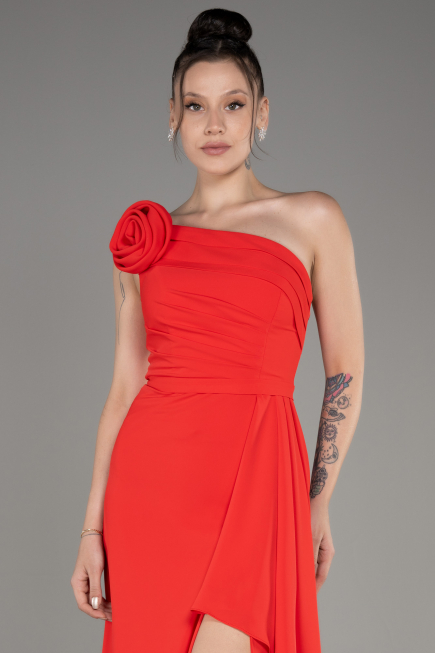 Abendkleid Lang Chiffon Koralle ABU3974