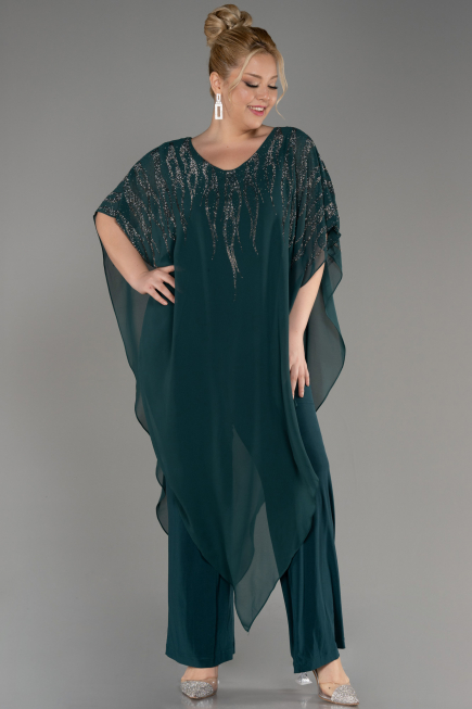 Smaragdgrün Abendgarderobe İn Großen Größen Chiffon ABT111