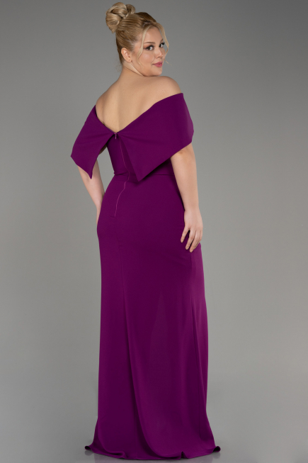 Violett Abendkleid İn Übergröße Lang ABU3945