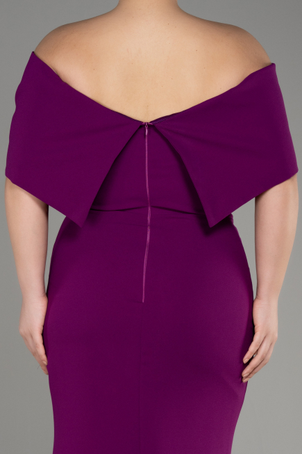 Violett Abendkleid İn Übergröße Lang ABU3945