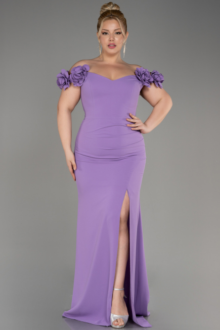 Lila Abschlusskleid In Übergröße Lang ABU3946