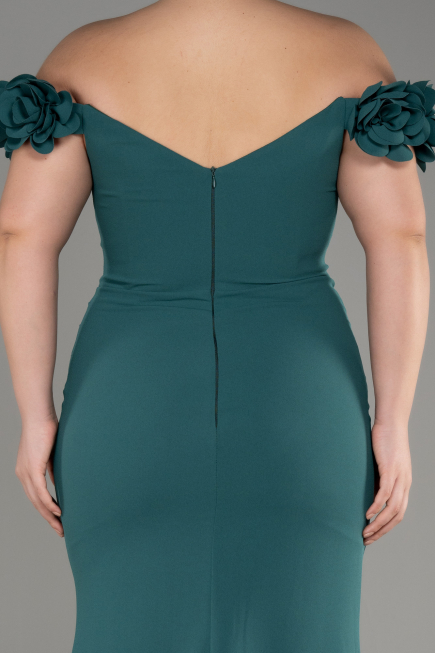 Smaragdgrün Abschlusskleid In Übergröße Lang ABU3946