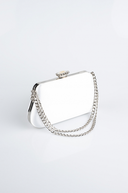 Abendtasche Satin Weiß SH834