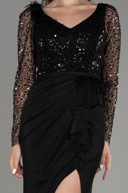 Abendkleid Lang Schwarz ABU3283