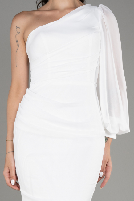 Weiß Abendkleid Chiffon Lang ABU3677