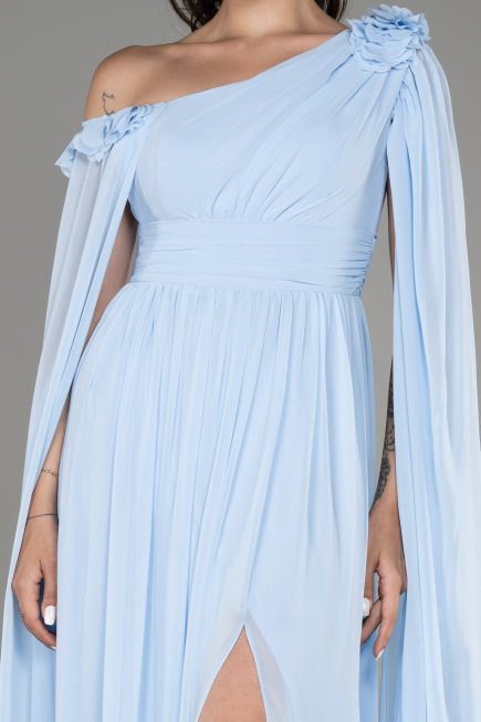 Abendkleid Lang Chiffon Eisblau ABU4001