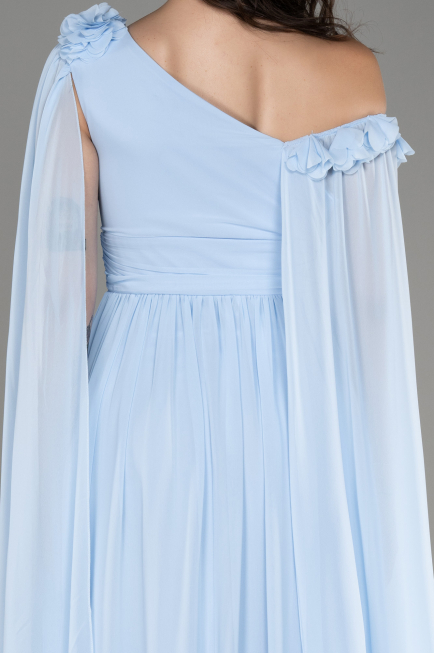 Abendkleid Lang Chiffon Eisblau ABU4001