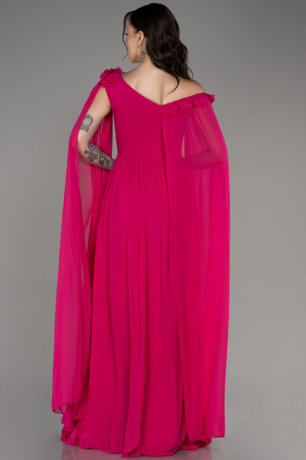 Abendkleid Lang Chiffon Fuchsie ABU4001