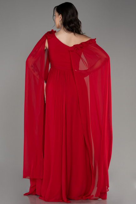 Abendkleid Lang Chiffon Rot ABU4001