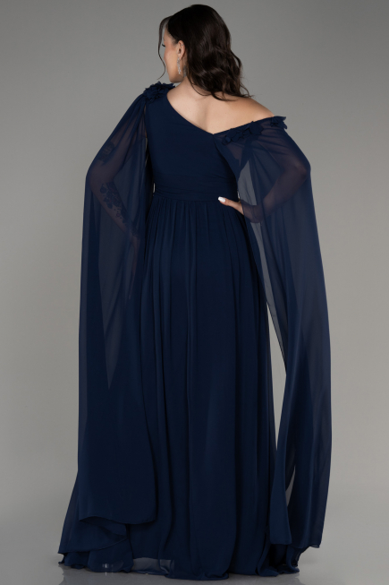 Abendkleid Lang Chiffon Marineblau ABU4001