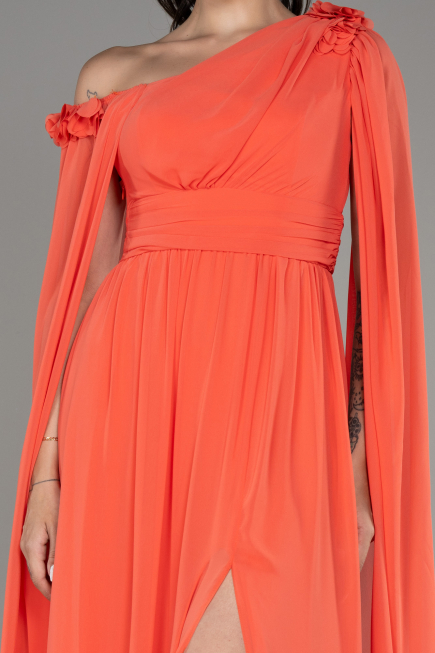 Abendkleid Lang Chiffon Orange ABU4001