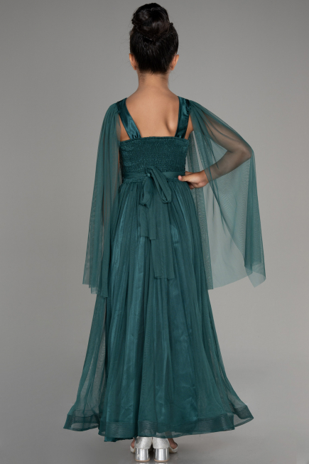 Smaragdgrün Abendkleid Für Kinder Lang ABU3155