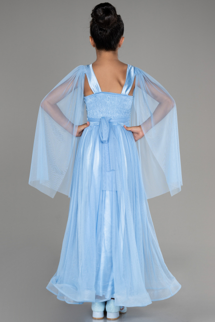 Indigo Abendkleid Für Kinder Lang ABU3155