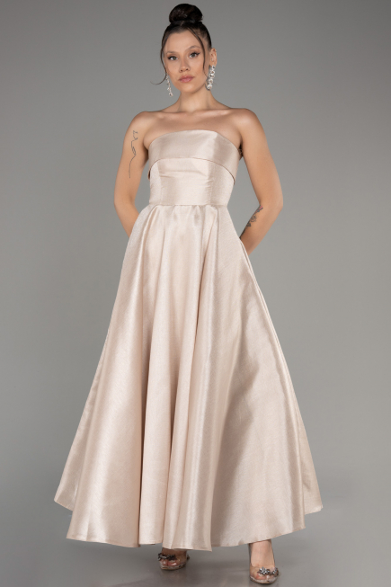 Partykleid Lang Nerzbraun ABU4049