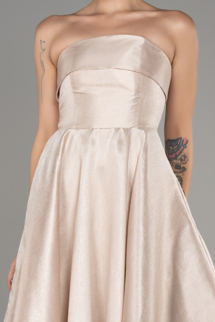 Partykleid Lang Nerzbraun ABU4049