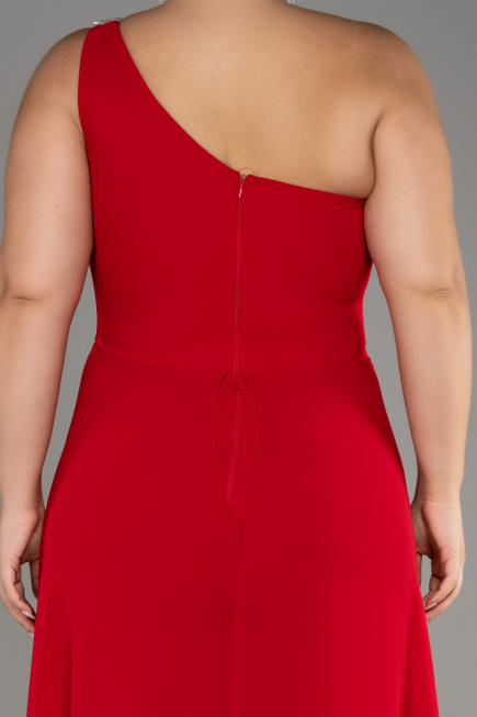 Einladungskleid In Übergröße Chiffon Rot ABT119