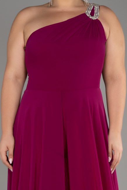 Einladungskleid In Übergröße Chiffon Pflaume ABT119