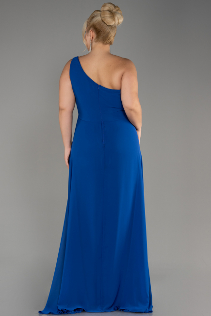 Einladungskleid In Übergröße Chiffon Sächsischblau ABT119