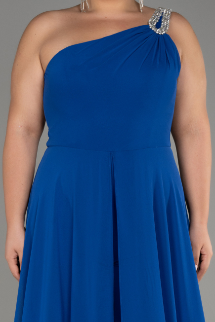 Einladungskleid In Übergröße Chiffon Sächsischblau ABT119