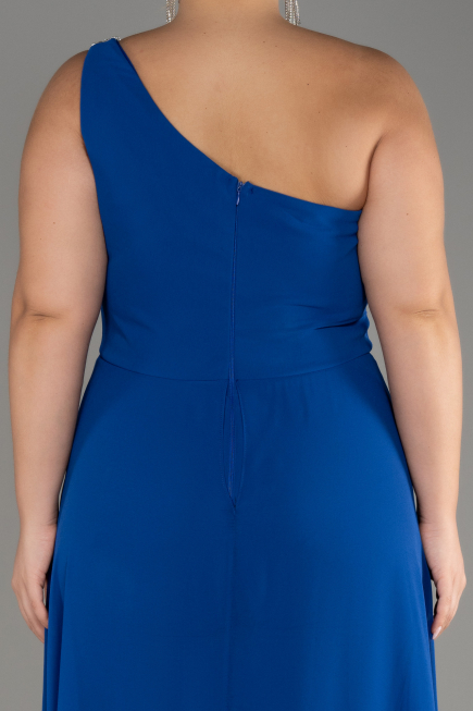 Einladungskleid In Übergröße Chiffon Sächsischblau ABT119