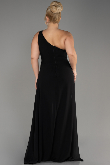 Einladungskleid In Übergröße Chiffon Schwarz ABT119